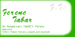 ferenc tabar business card